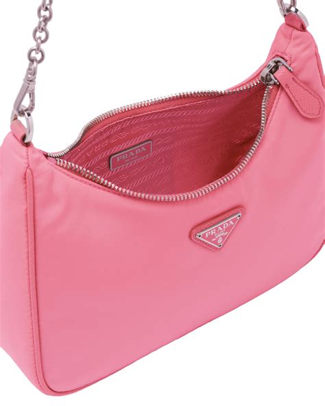 prada pink nylon re edition bag|Prada nylon shoulder bag black.